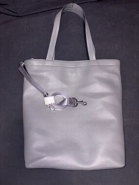 Vera Bradley Gray Leather Tote with Removable Strap